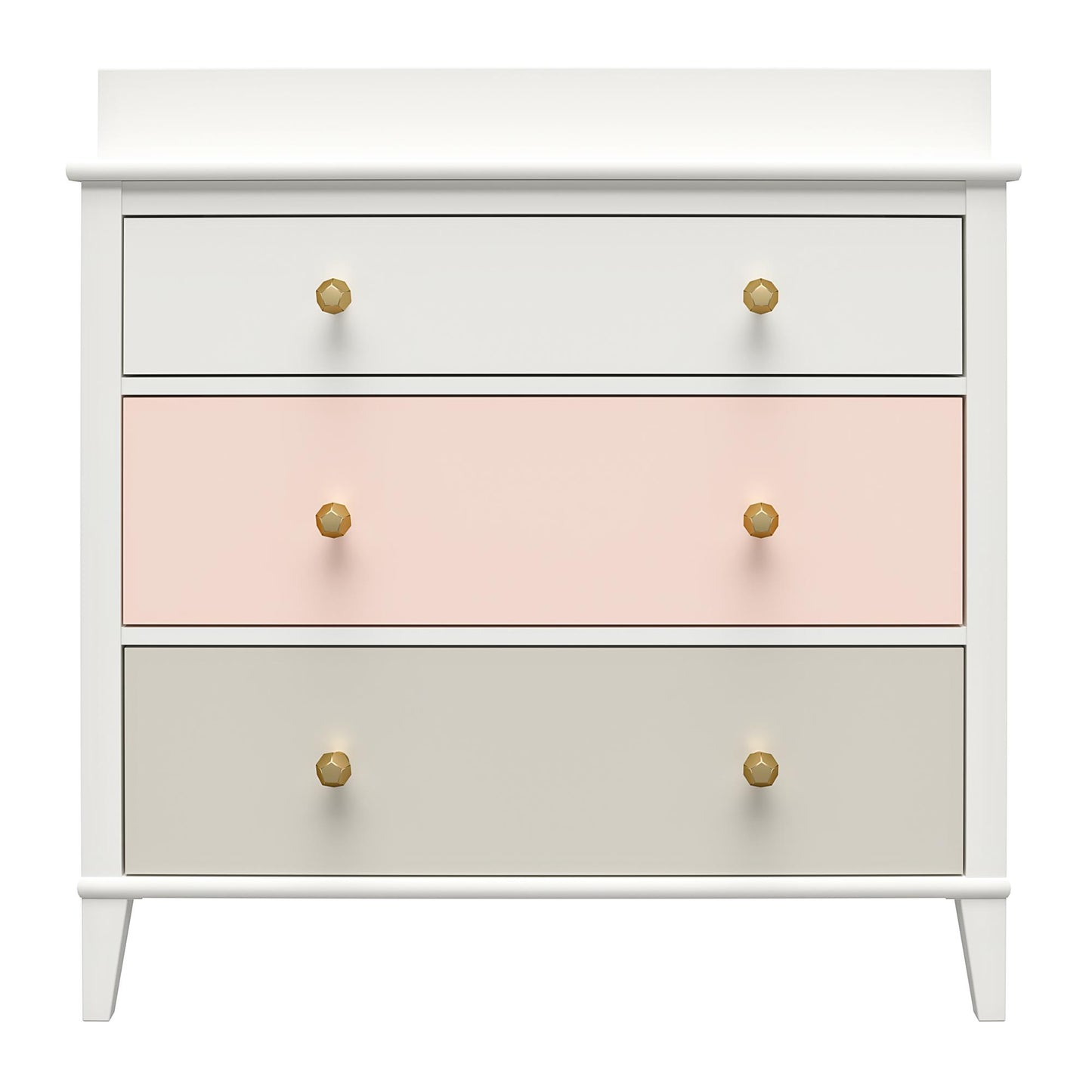 Monarch Hill Poppy 3 Drawer Changing Table with 2 Sets of Knobs - Peach