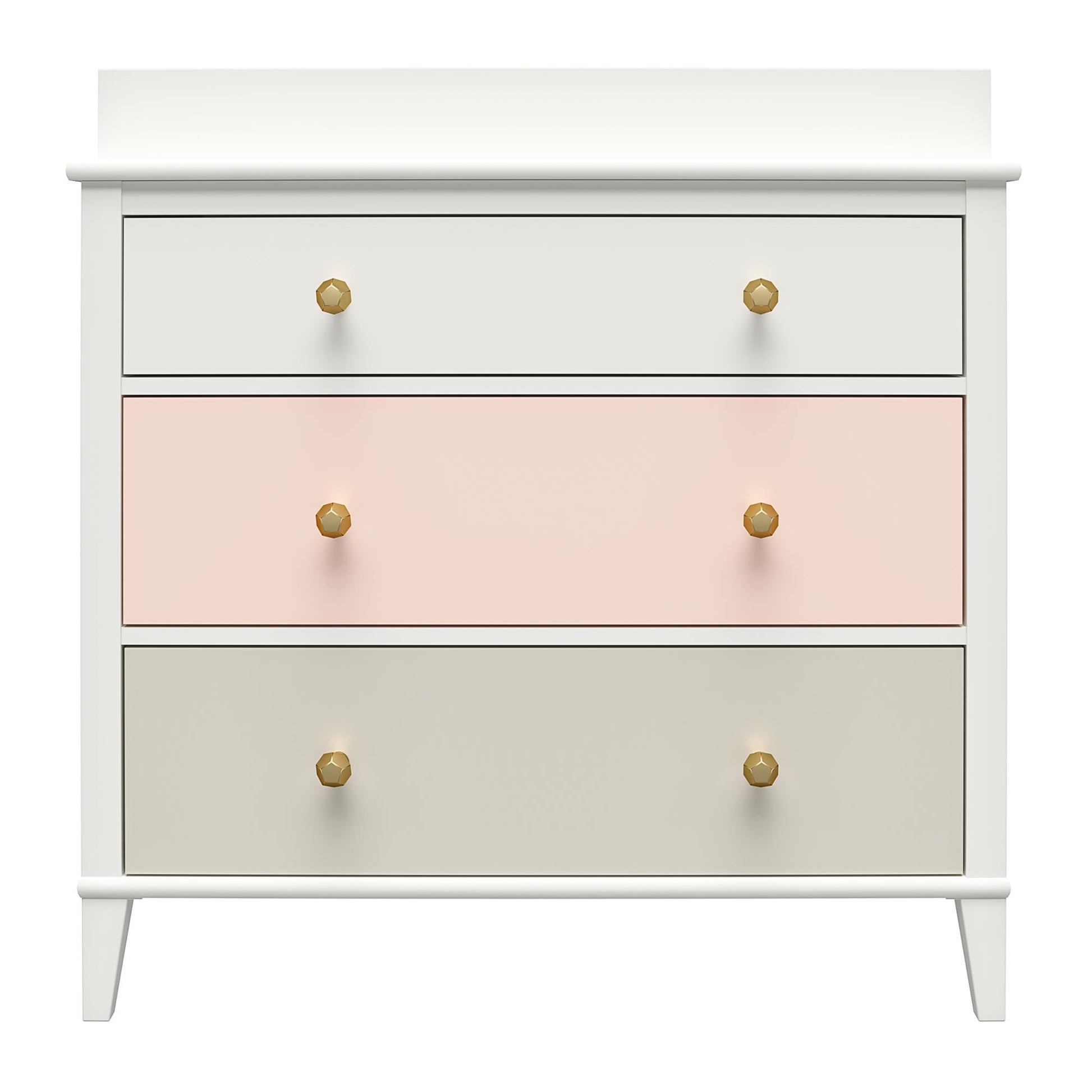 Monarch Hill Poppy 3 Drawer Changing Table with 2 Sets of Knobs - Peach
