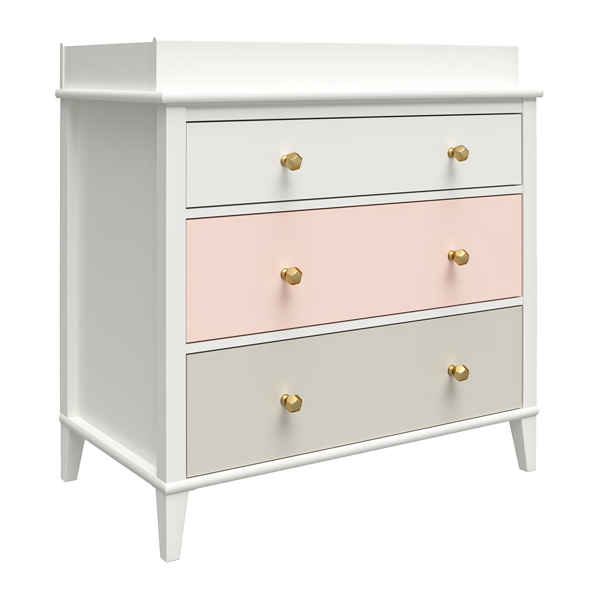 Monarch Hill Poppy 3 Drawer Changing Table with 2 Sets of Knobs - Peach