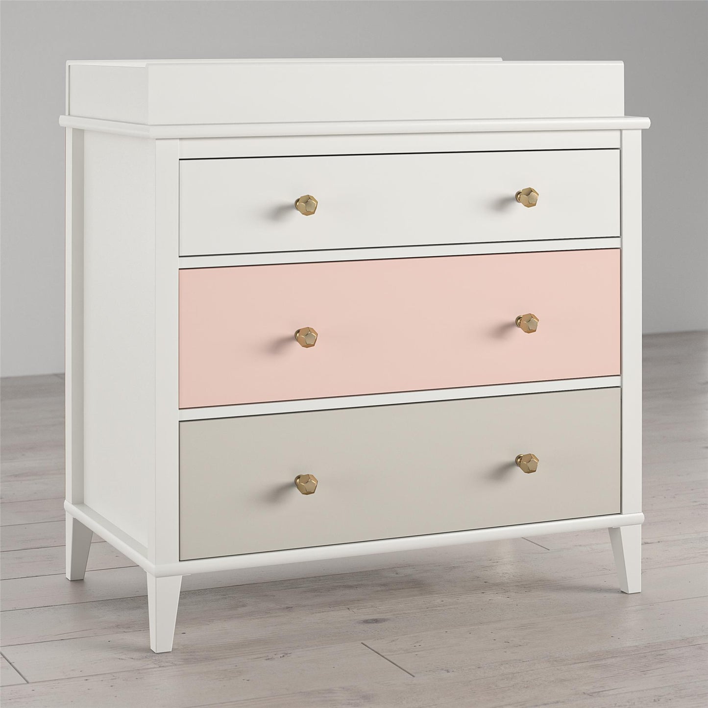 Monarch Hill Poppy 3 Drawer Changing Table with 2 Sets of Knobs - Peach