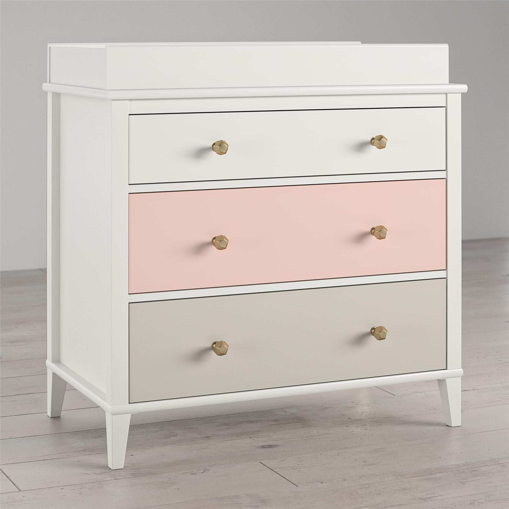 Monarch Hill Poppy 3 Drawer Changing Table with 2 Sets of Knobs - Peach