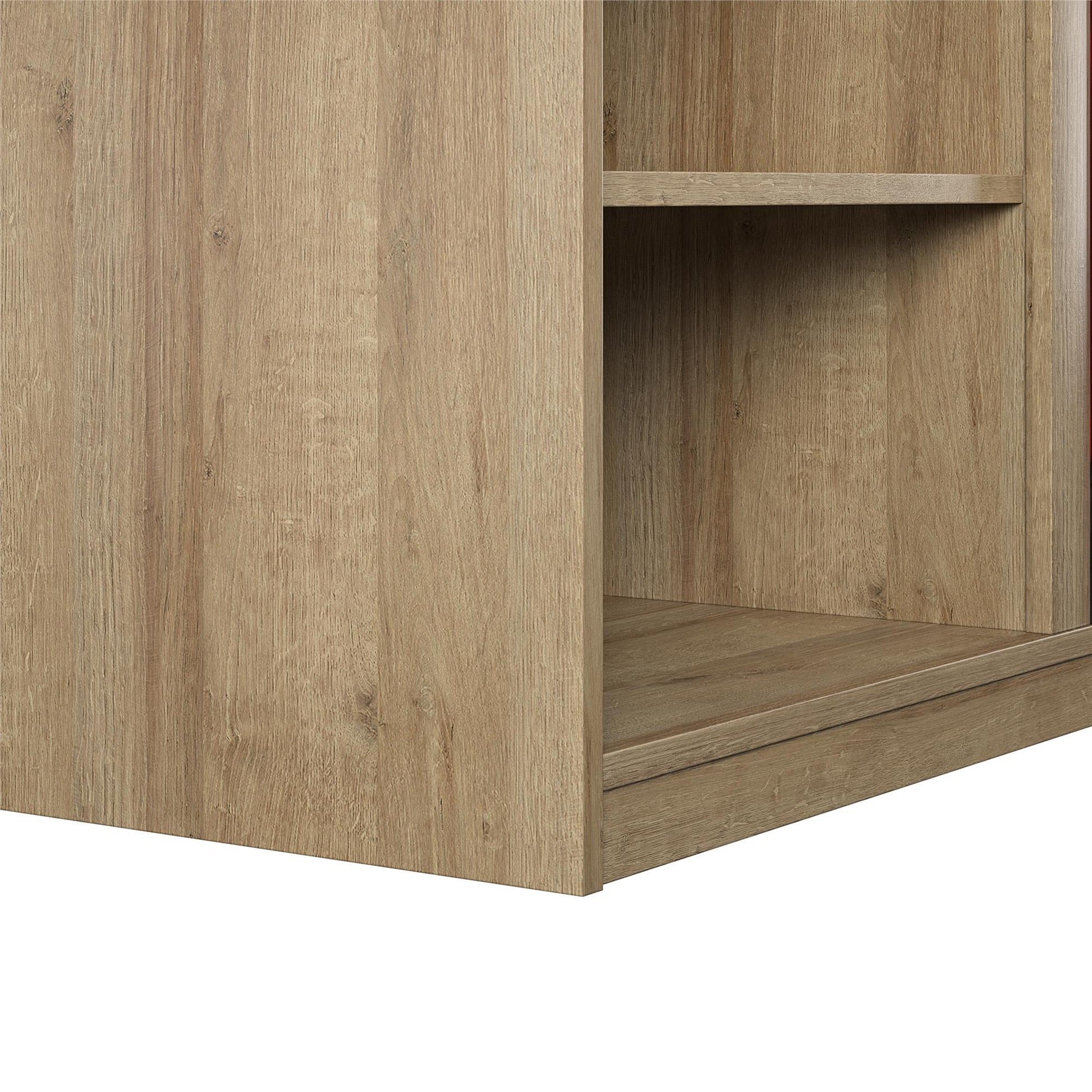 Vesta Fireplace TV Stand for TVs up to 65 Inches with 6 Storage Shelves - Natural