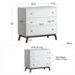 Rowan Valley Lark Urban 3 Drawer Dresser with Angled Metal Base - White