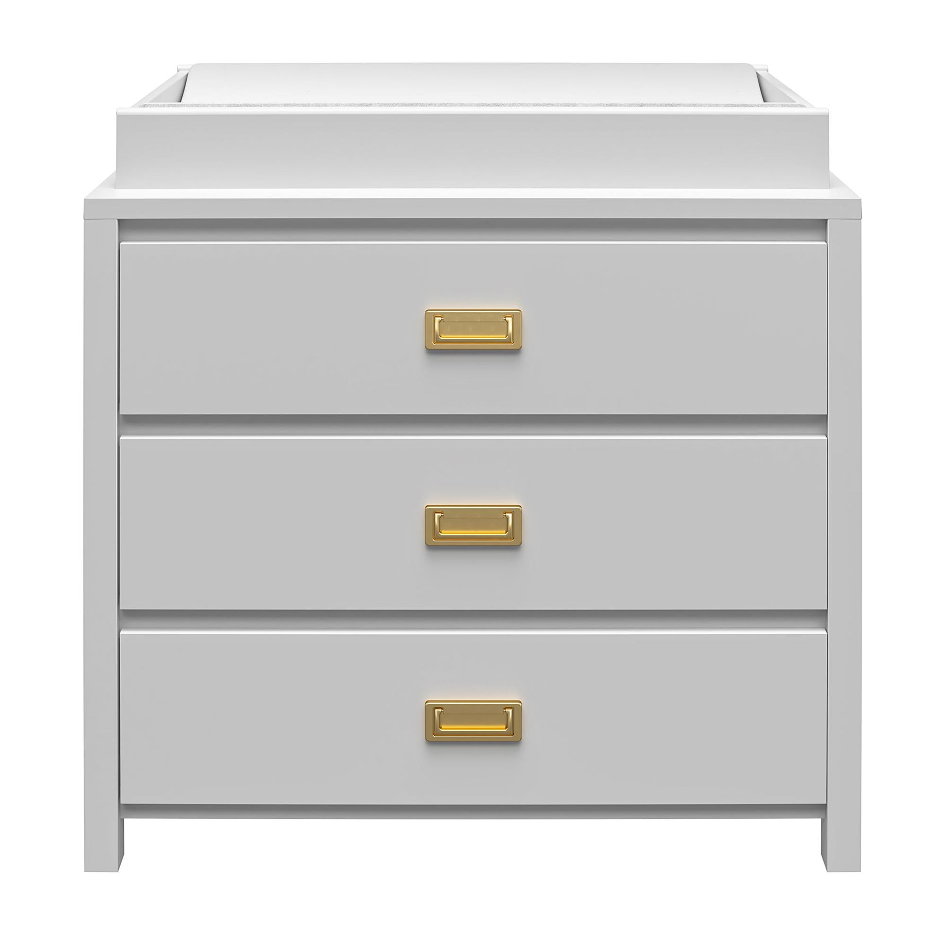 Monarch Hill Haven 3 Drawer Changing Dresser with Gold Drawer Pulls - Dove Gray
