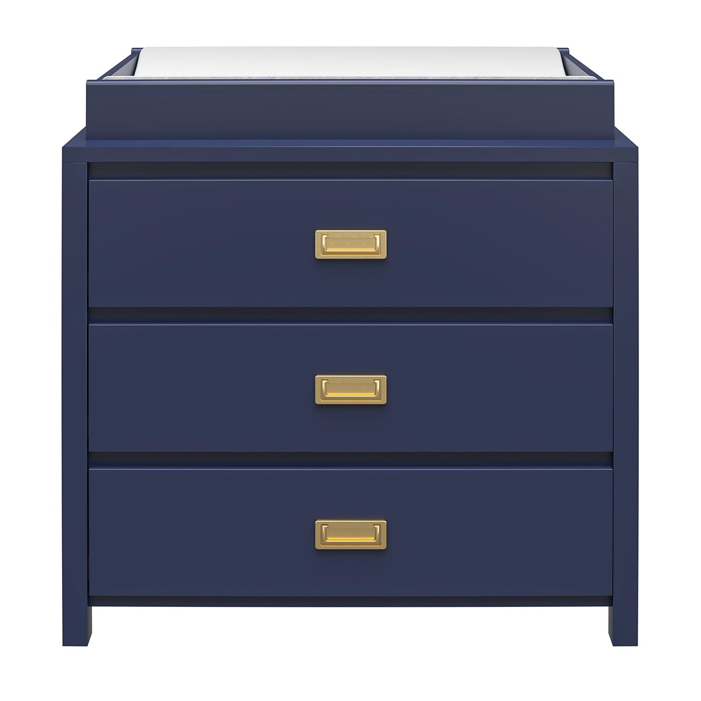 Monarch Hill Haven 3 Drawer Changing Dresser with Gold Drawer Pulls - Navy