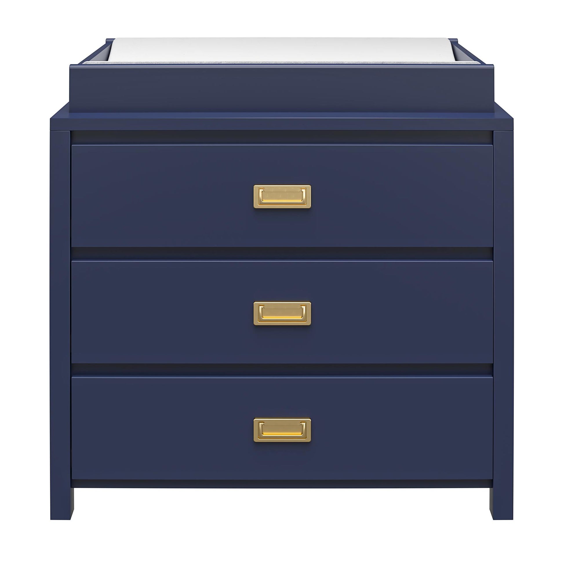 Monarch Hill Haven 3 Drawer Changing Dresser with Gold Drawer Pulls - Navy