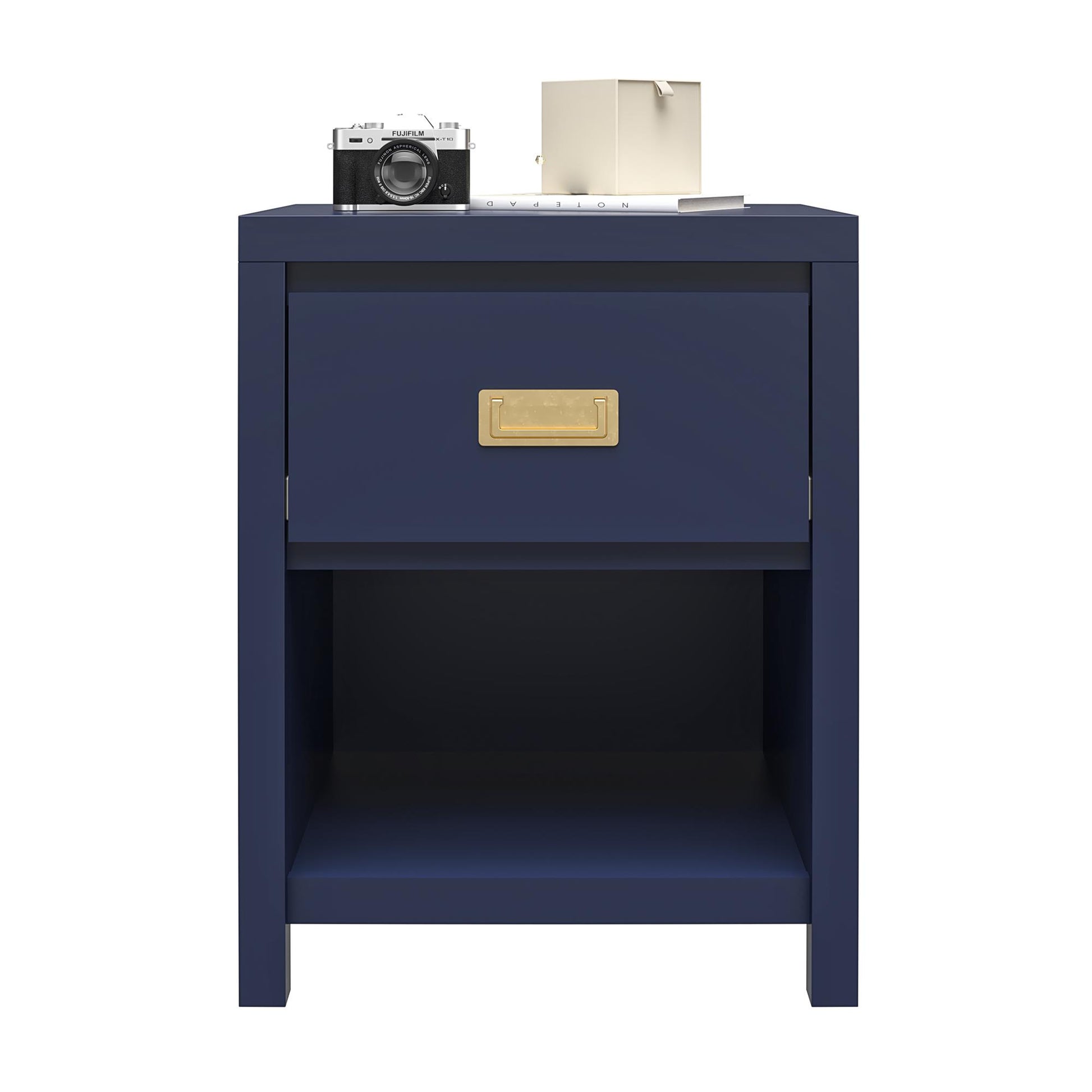 Monarch Hill Haven Kids’ 1 Drawer Nightstand with Gold Drawer Pull - Navy