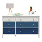 Monarch Hill Poppy 6 Drawer Dresser with 2 Sets of Knobs - Blue