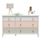 Monarch Hill Poppy 6 Drawer Dresser with 2 Sets of Knobs - Peach