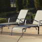 Outdoor Adjustable Aluminum Chaise Lounge Chairs, Set of 2 - Brown - 2-Pack