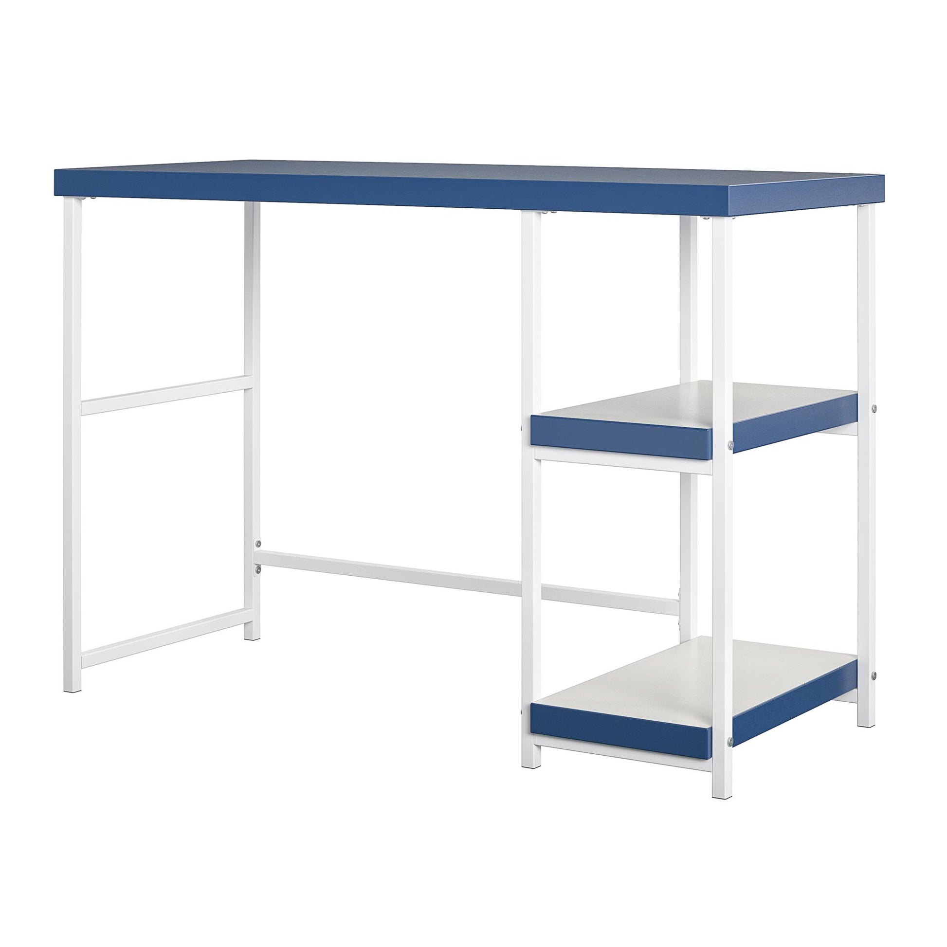 Kimberly Kids Desk with Reversible Shelves and Large Work Surface - Navy