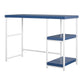 Kimberly Kids Desk with Reversible Shelves and Large Work Surface - Navy