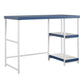 Kimberly Kids Desk with Reversible Shelves and Large Work Surface - Navy