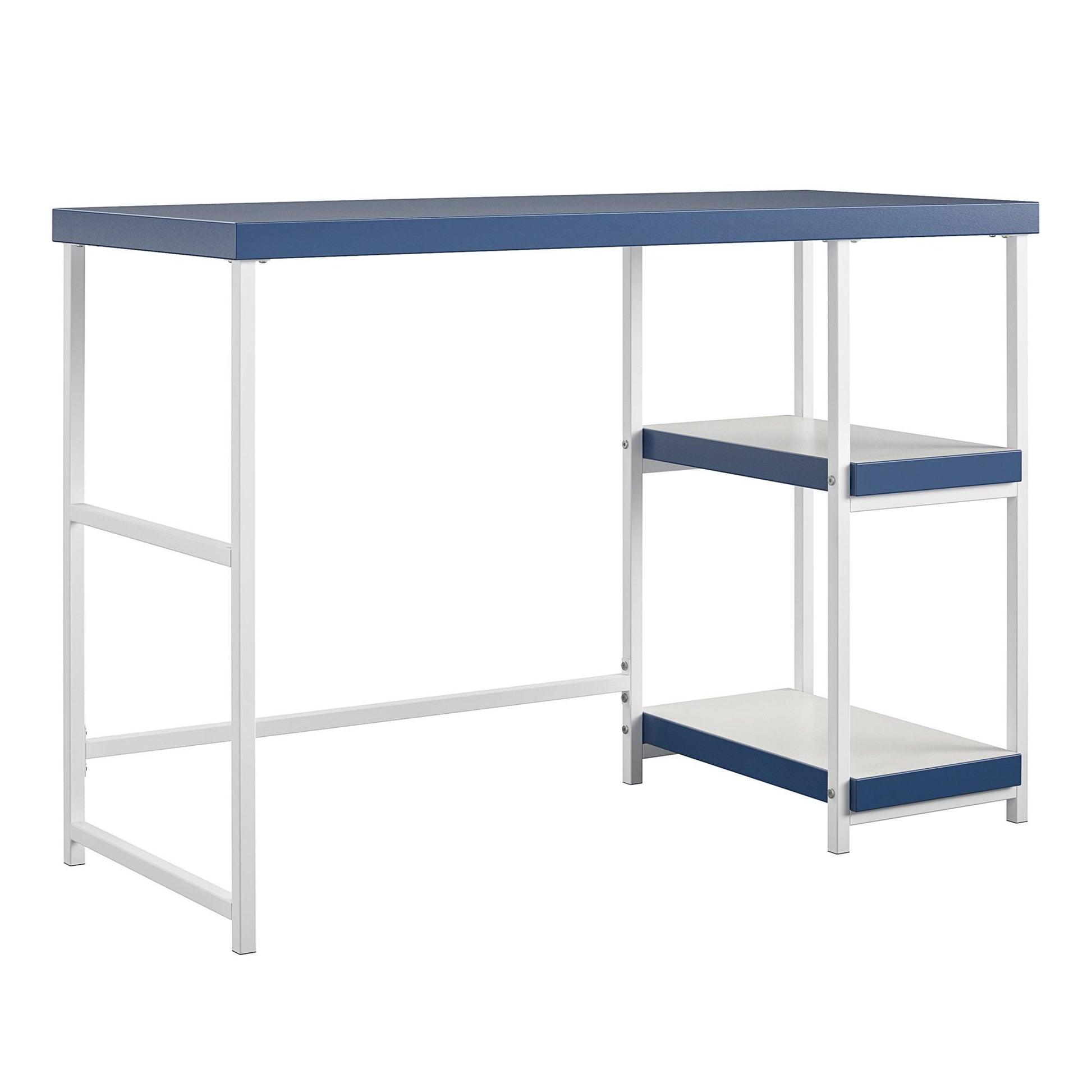 Kimberly Kids Desk with Reversible Shelves and Large Work Surface - Navy