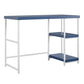 Kimberly Kids Desk with Reversible Shelves and Large Work Surface - Navy