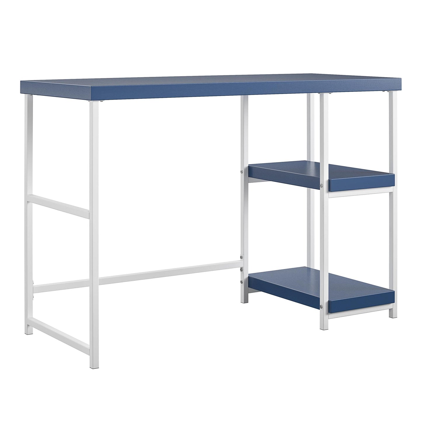 Kimberly Kids Desk with Reversible Shelves and Large Work Surface - Navy