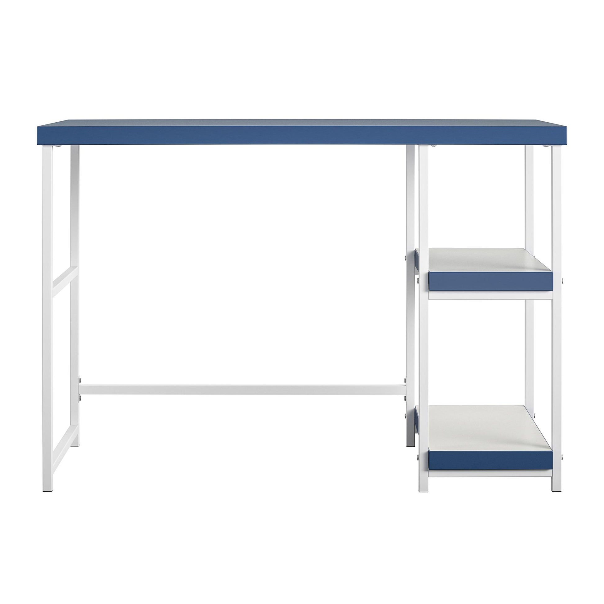 Kimberly Kids Desk with Reversible Shelves and Large Work Surface - Navy
