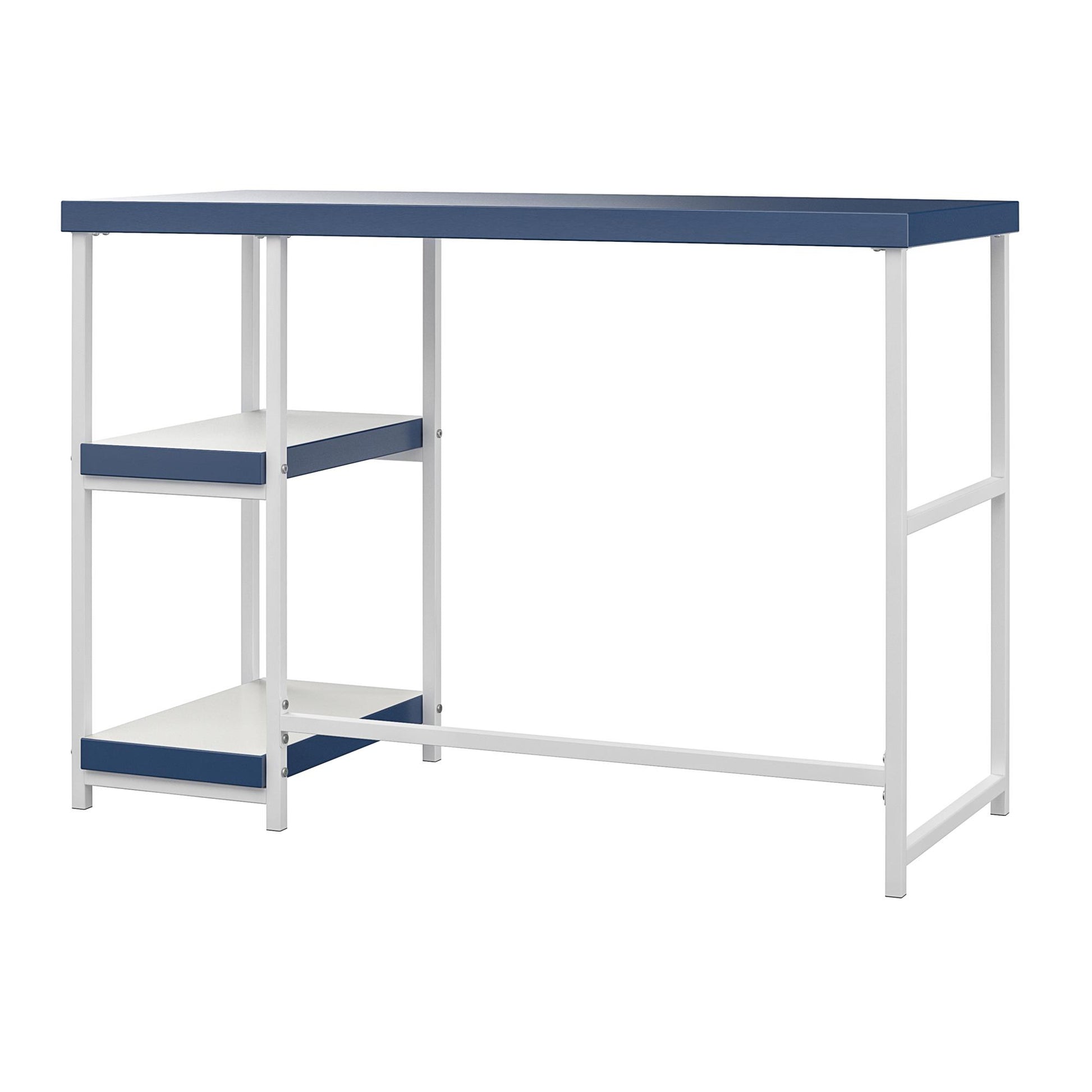 Kimberly Kids Desk with Reversible Shelves and Large Work Surface - Navy