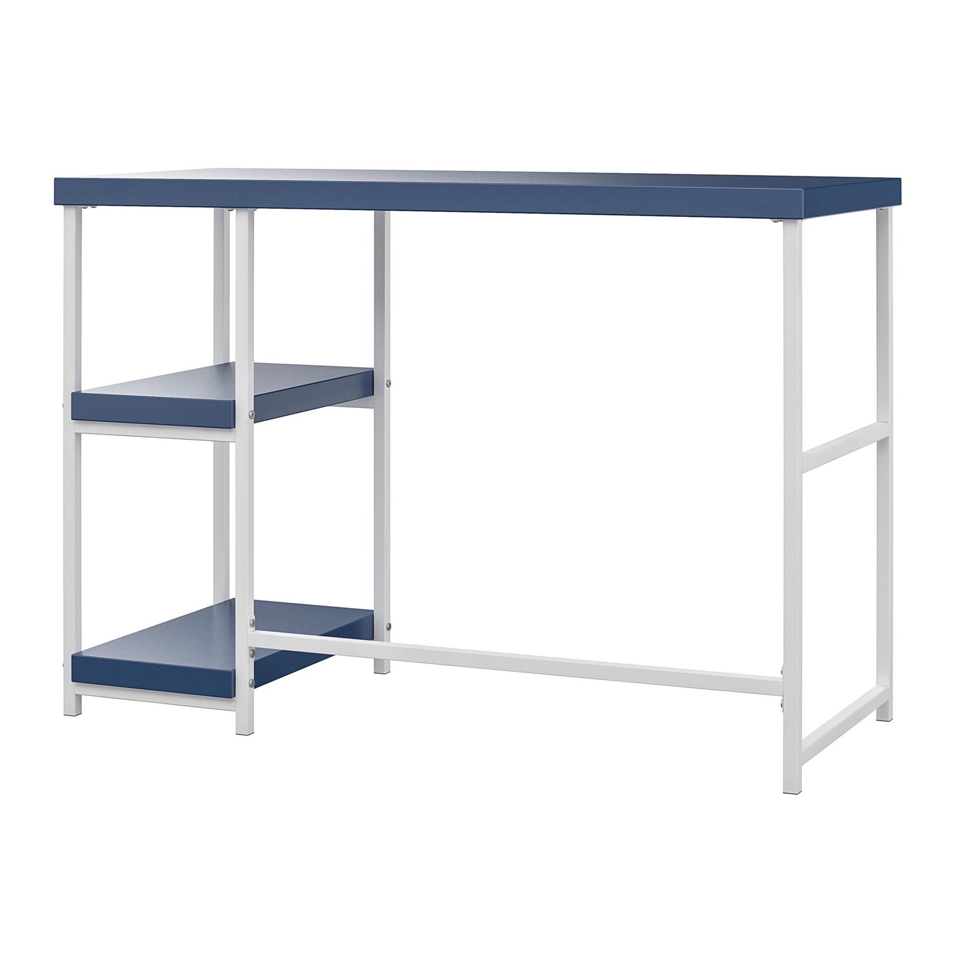 Kimberly Kids Desk with Reversible Shelves and Large Work Surface - Navy