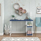 Kimberly Kids Desk with Reversible Shelves and Large Work Surface - Navy