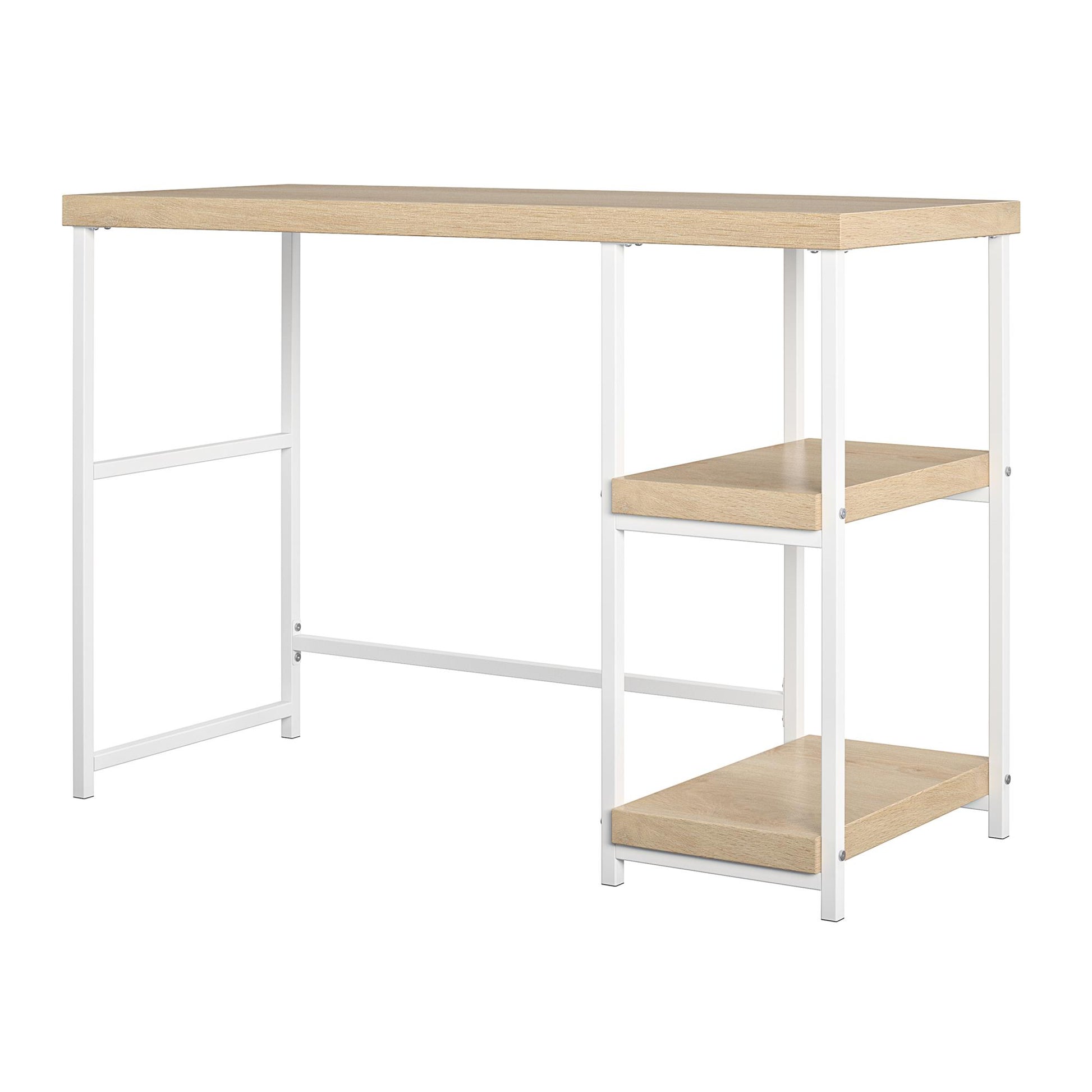 Kimberly Kids Desk with Reversible Shelves and Large Work Surface - Blonde Oak
