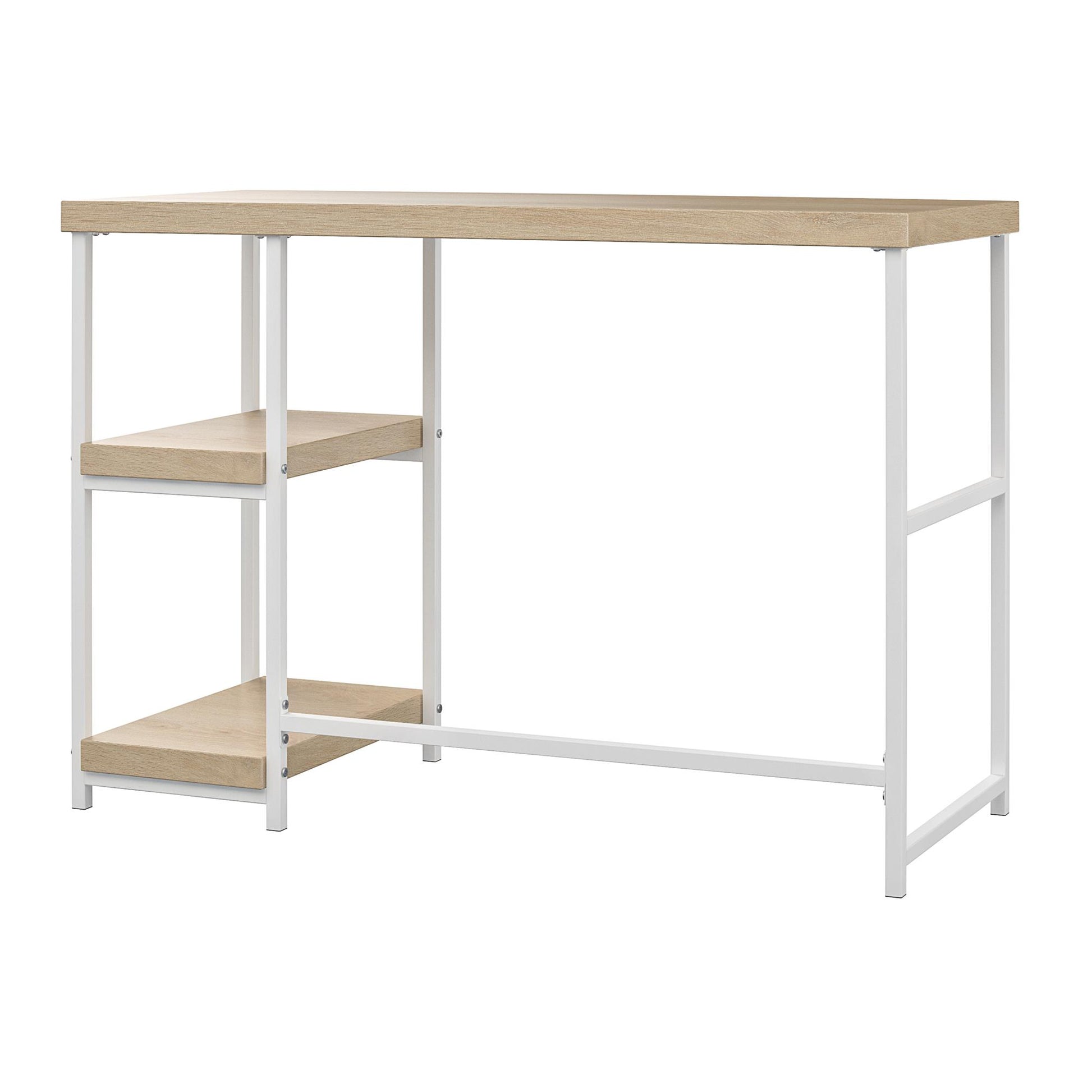 Kimberly Kids Desk with Reversible Shelves and Large Work Surface - Blonde Oak