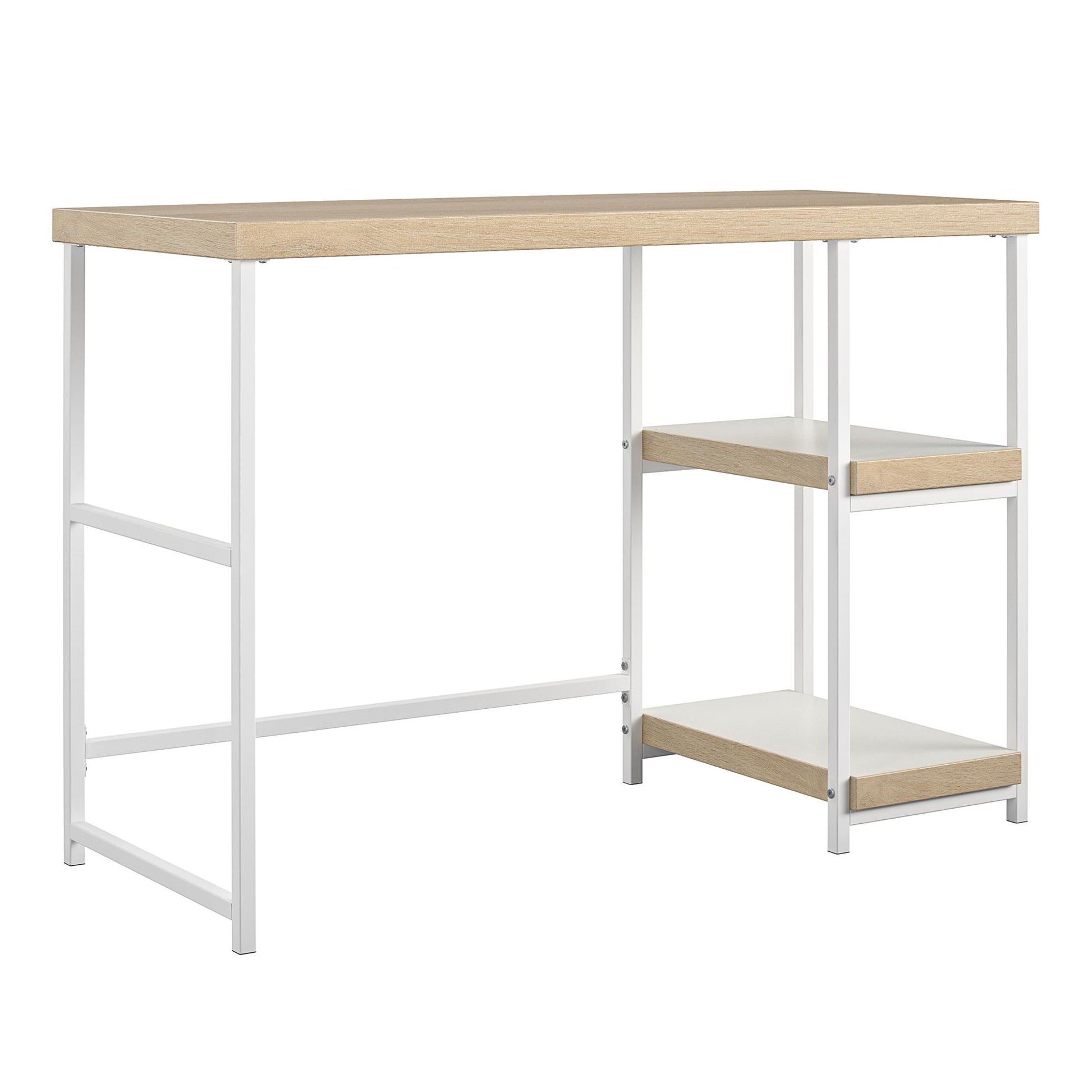 Kimberly Kids Desk with Reversible Shelves and Large Work Surface - Blonde Oak