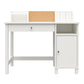 Abigail Kids Desk with Divided Storage Hutch and Chair - White