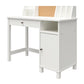 Abigail Kids Desk with Divided Storage Hutch and Chair - White