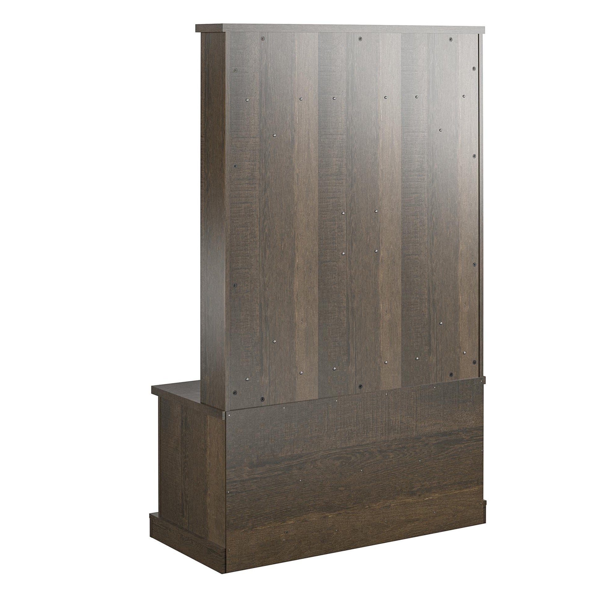 Knox County Entryway Bench with Hall Tree with 8 Cubbies and 4 Hooks - Brown Oak