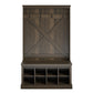 Knox County Entryway Bench with Hall Tree with 8 Cubbies and 4 Hooks - Brown Oak