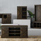 Knox County Entryway Bench with Hall Tree with 8 Cubbies and 4 Hooks - Brown Oak