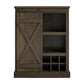 Knox County Bar Cabinet with Sliding Door and 12 Bottle Cubbies - Brown Oak