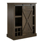Knox County Bar Cabinet with Sliding Door and 12 Bottle Cubbies - Brown Oak