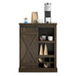 Knox County Bar Cabinet with Sliding Door and 12 Bottle Cubbies - Brown Oak