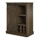 Knox County Bar Cabinet with Sliding Door and 12 Bottle Cubbies - Brown Oak