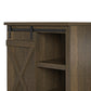 Knox County Bar Cabinet with Sliding Door and 12 Bottle Cubbies - Brown Oak