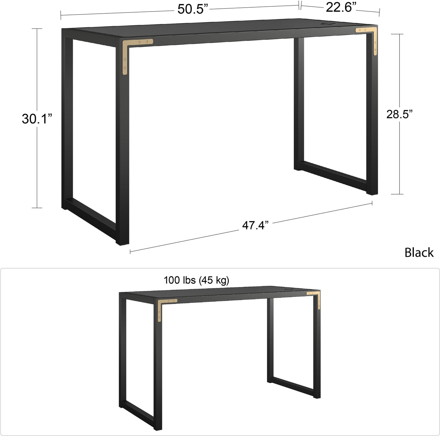 CosmoLiving by Cosmopolitan Bel Air Writing Desk - Black