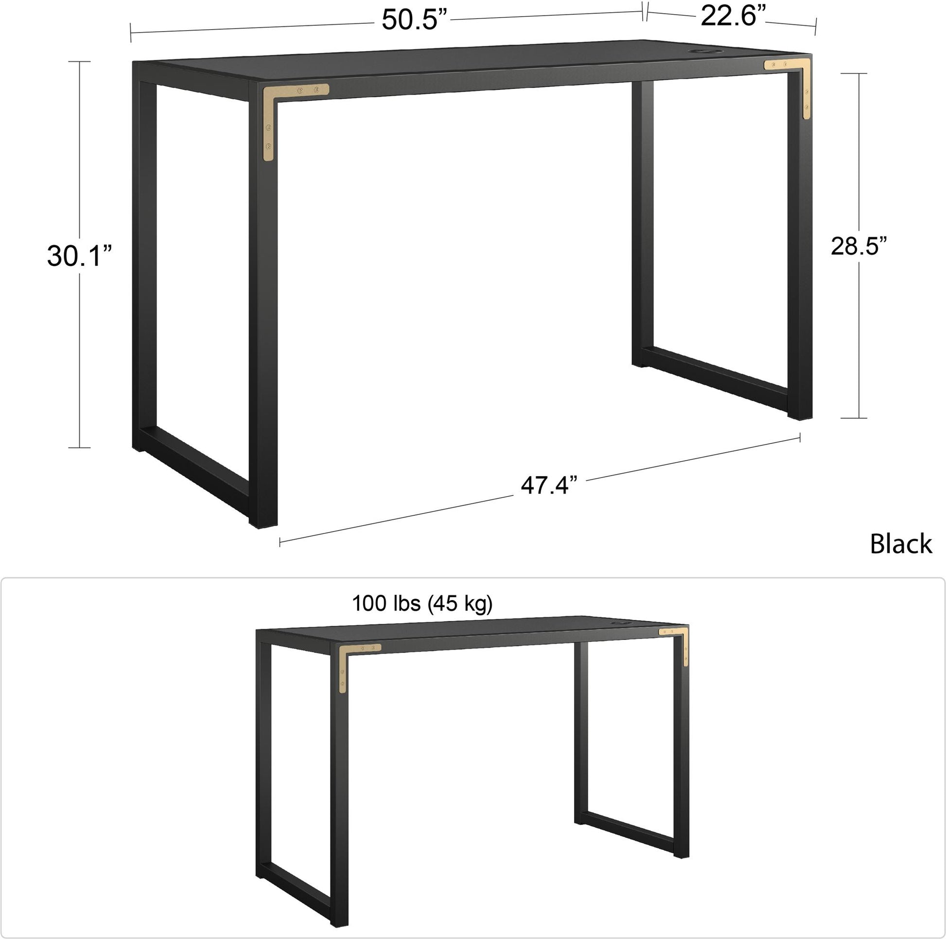 CosmoLiving by Cosmopolitan Bel Air Writing Desk - Black