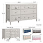 Monarch Hill Poppy 6 Drawer Dresser with 2 Sets of Knobs - Blue