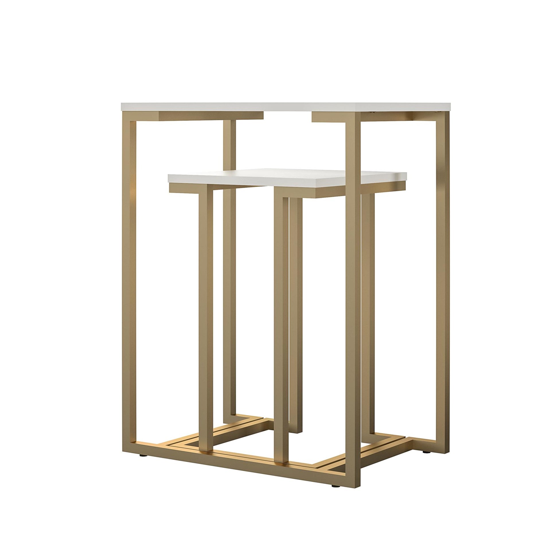 CosmoLiving by Cosmopolitan Camila Nesting Tables/Laptop Desk, White - White