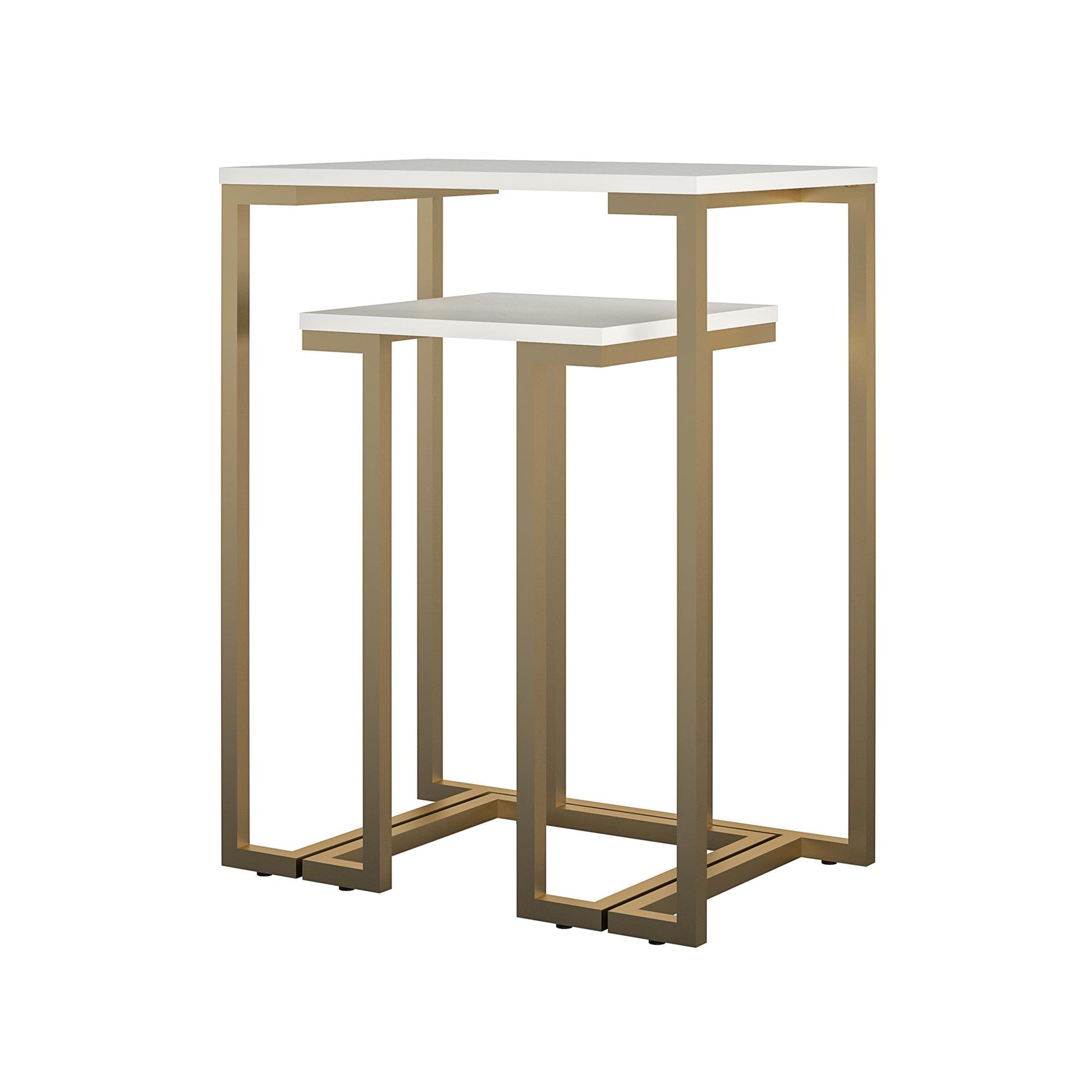 CosmoLiving by Cosmopolitan Camila Nesting Tables/Laptop Desk, White - White