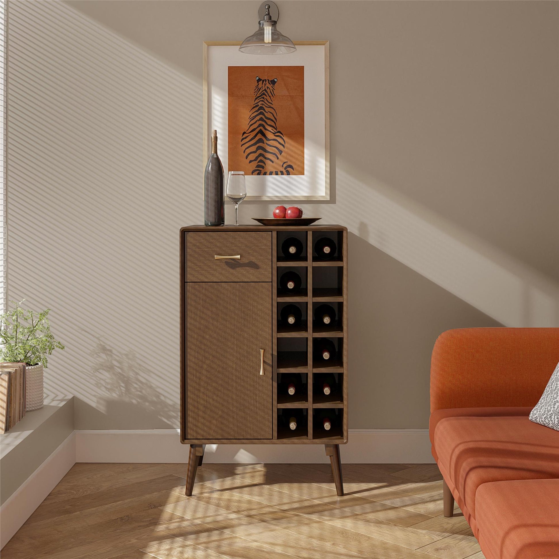 Brittany Bar Cabinet, Walnut - Florence Walnut