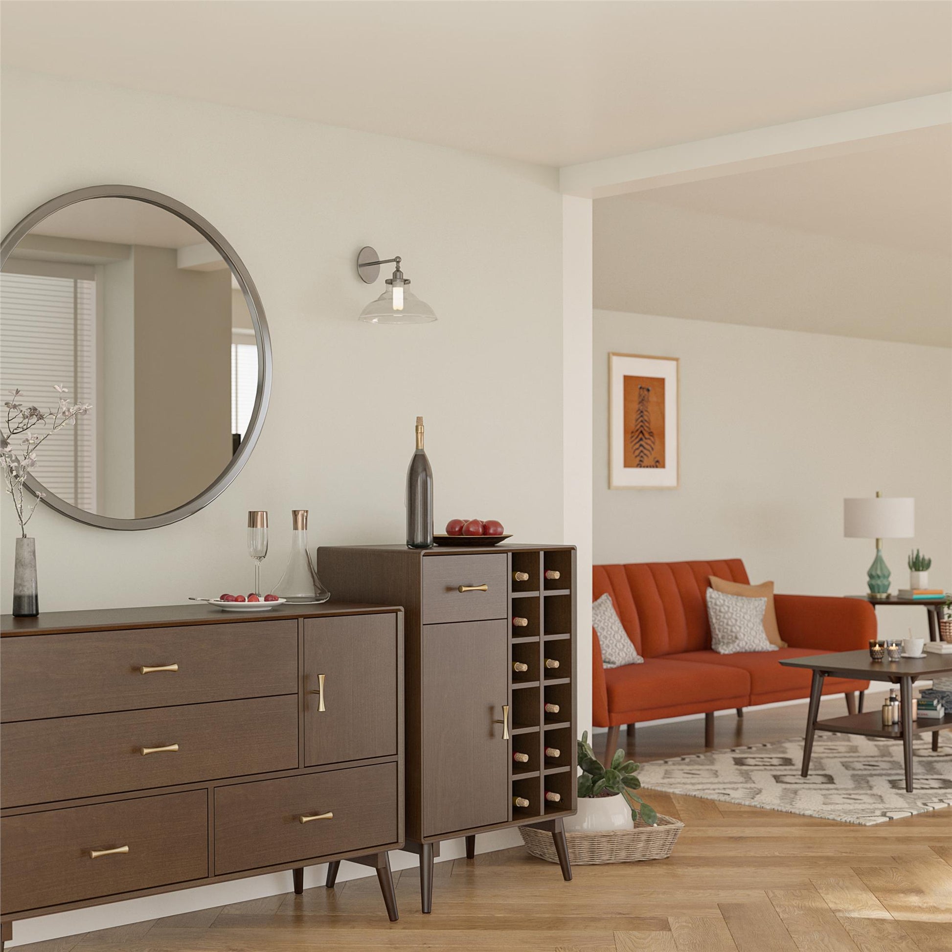 Brittany Bar Cabinet, Walnut - Florence Walnut