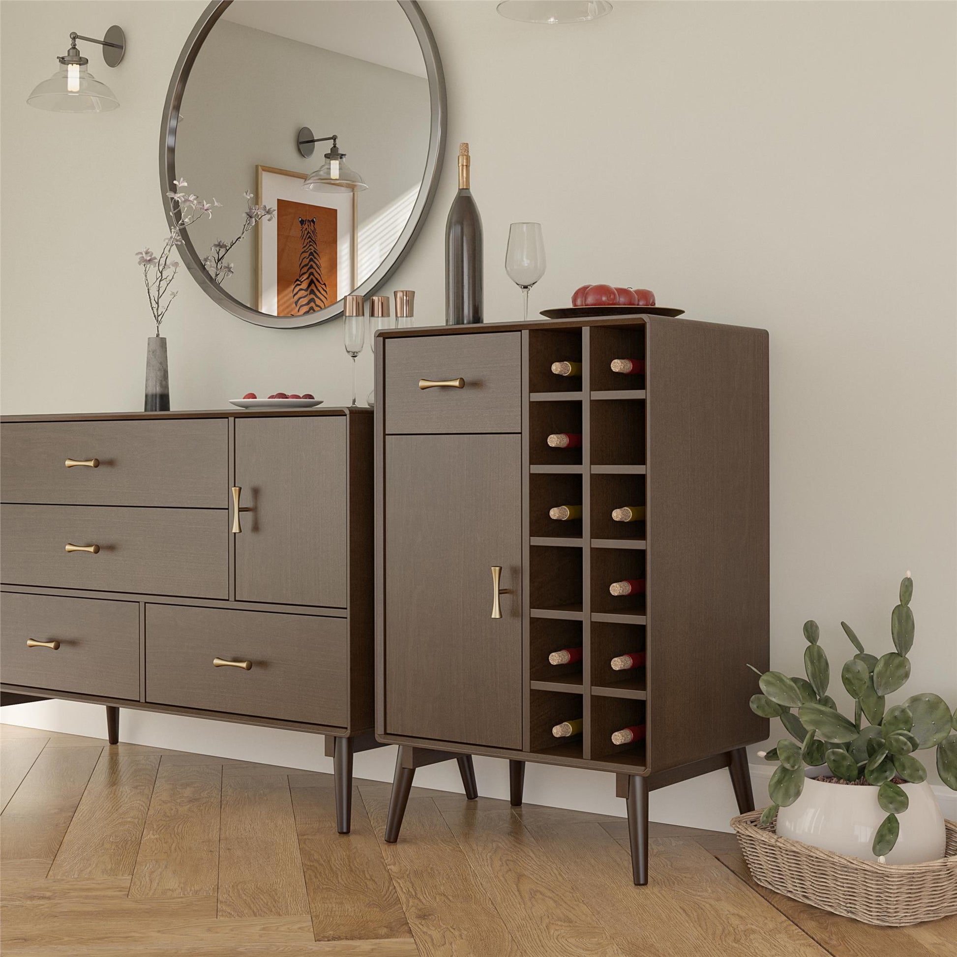Brittany Bar Cabinet, Walnut - Florence Walnut