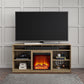 Vesta Fireplace TV Stand for TVs up to 65 Inches with 6 Storage Shelves - Natural