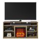 Vesta Fireplace TV Stand for TVs up to 65 Inches with 6 Storage Shelves - Natural