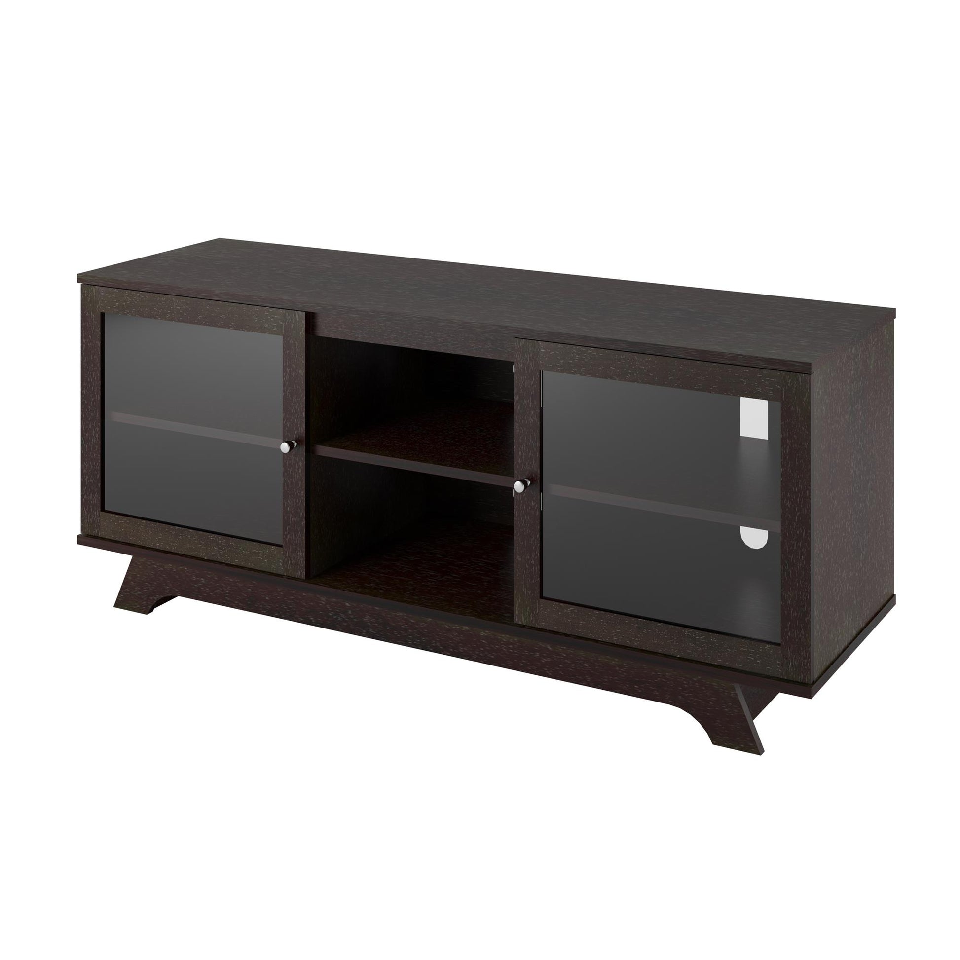 Englewood TV Stand for TVs up to 55 Inch with Glass Doors - Espresso