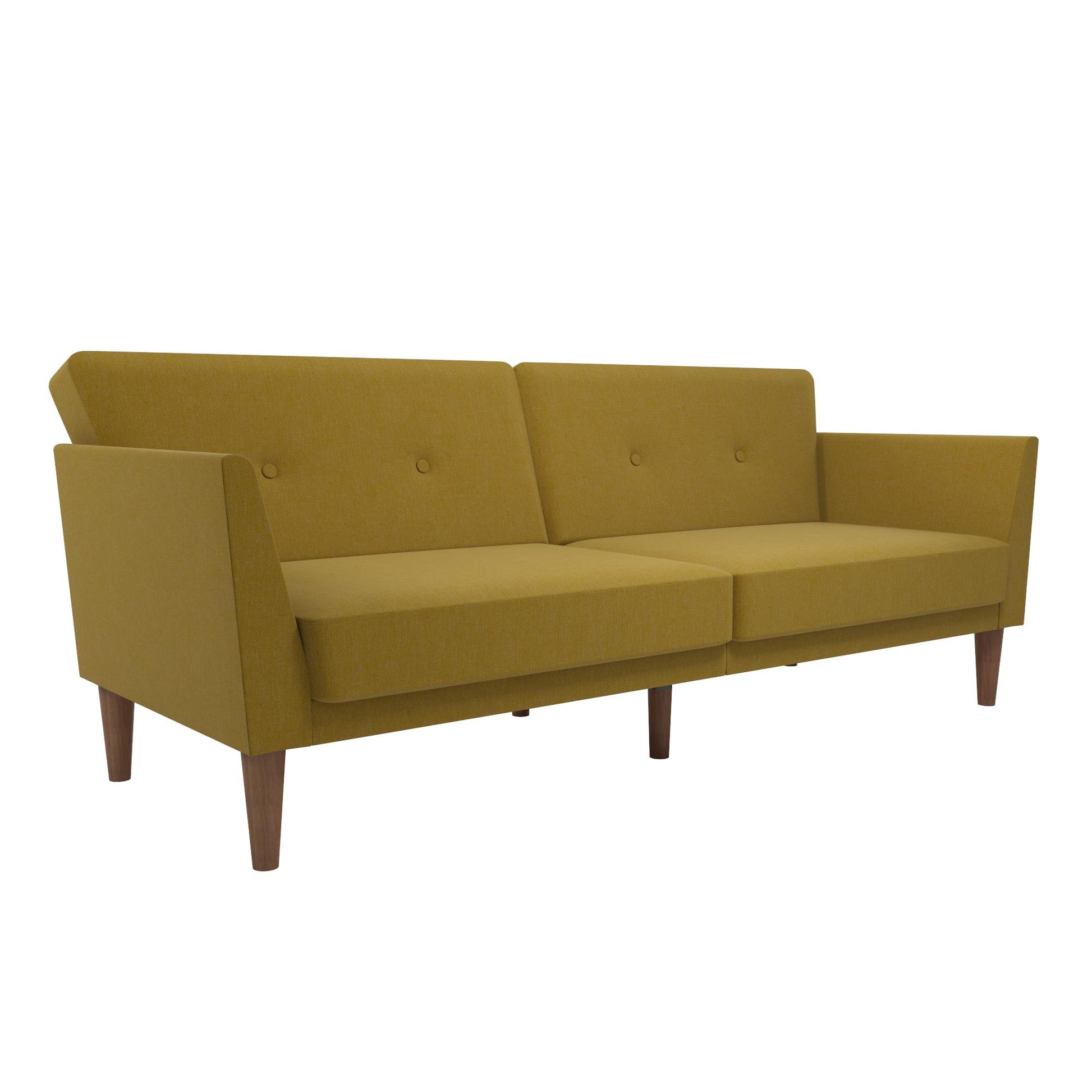 Regal Linen Upholstered Futon - Mustard