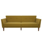 Regal Linen Upholstered Futon - Mustard